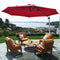 11 Feet Patio Offset Cantilever Umbrella 360Â° Rotation Aluminum Tilt-Red