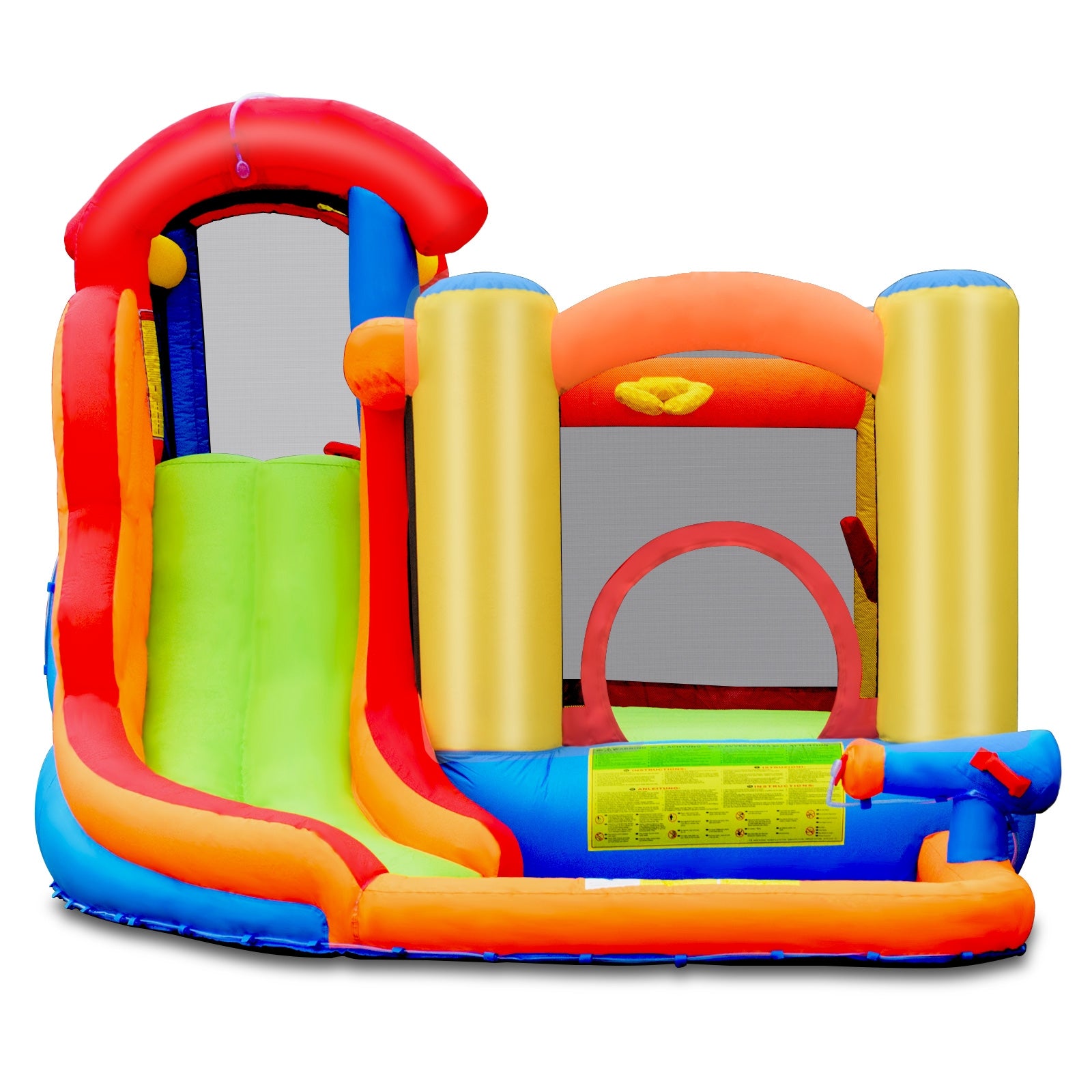 Inflatable Water Slide Bounce House with Pool and Cannon Without Blower