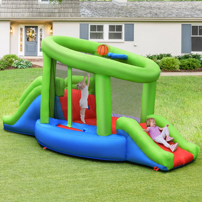 Inflatable Dual Slide Basketball Game Bounce House Without BlowerÂ 
