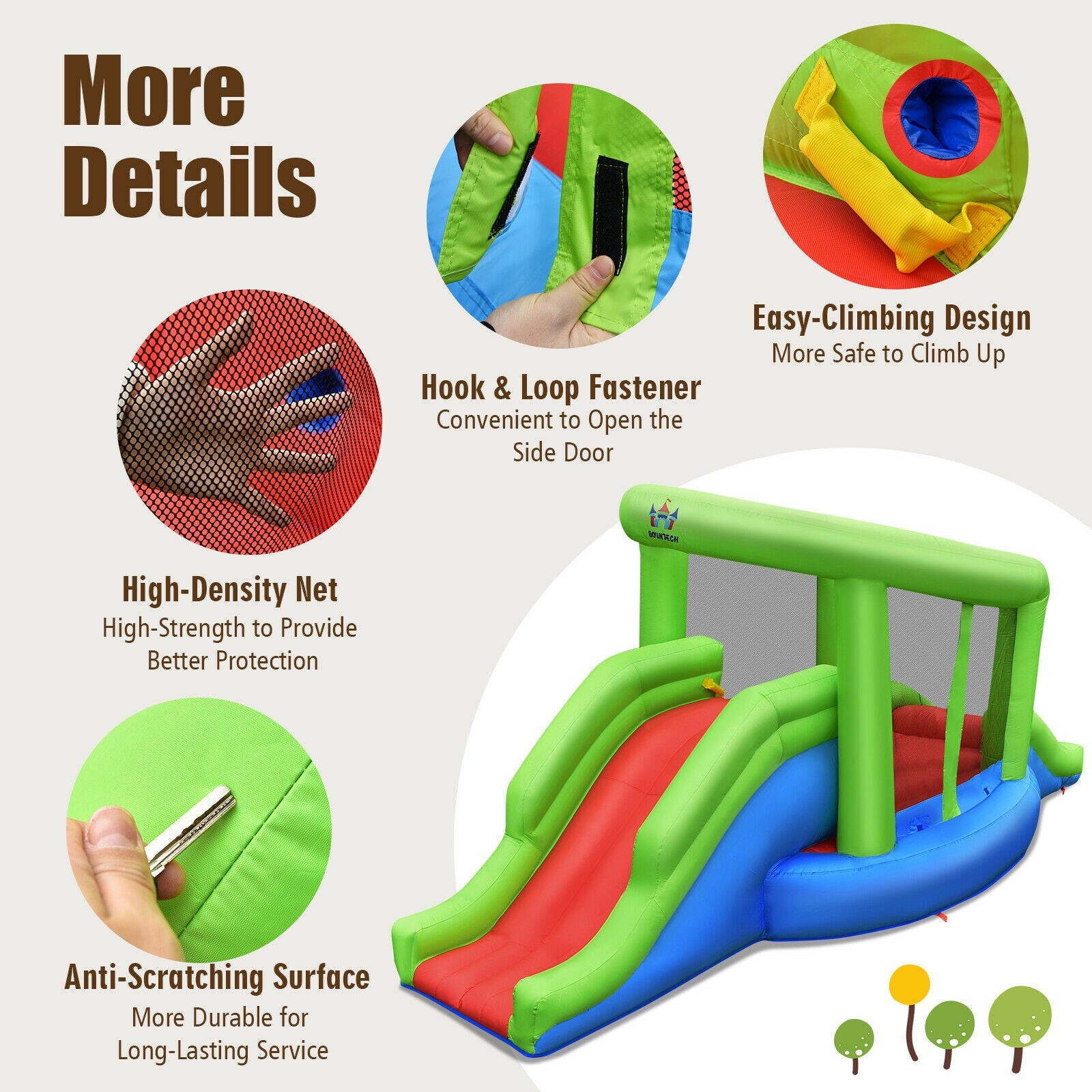 Inflatable Dual Slide Basketball Game Bounce House Without Blower