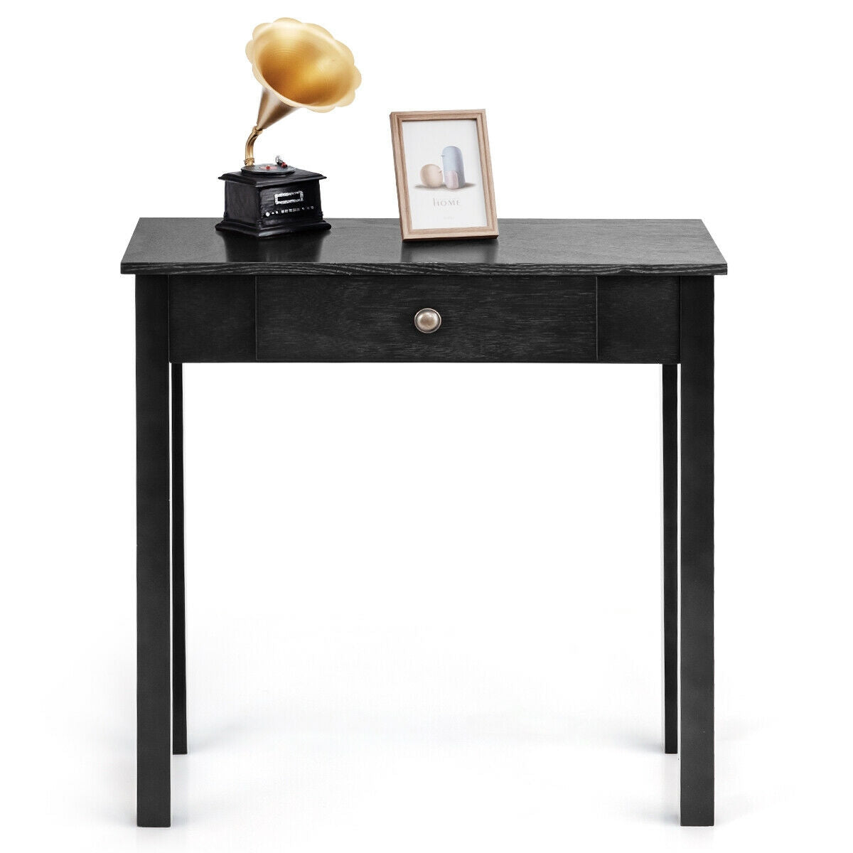 Small Space Console Table with Drawer for Living Room Bathroom Hallway-Black