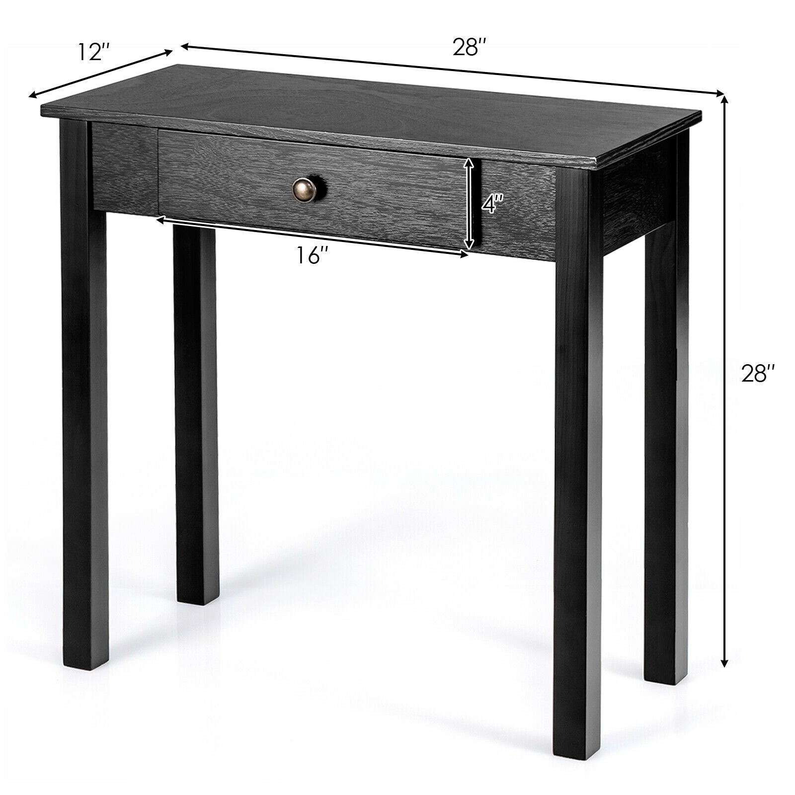 Small Space Console Table with Drawer for Living Room Bathroom Hallway-Black