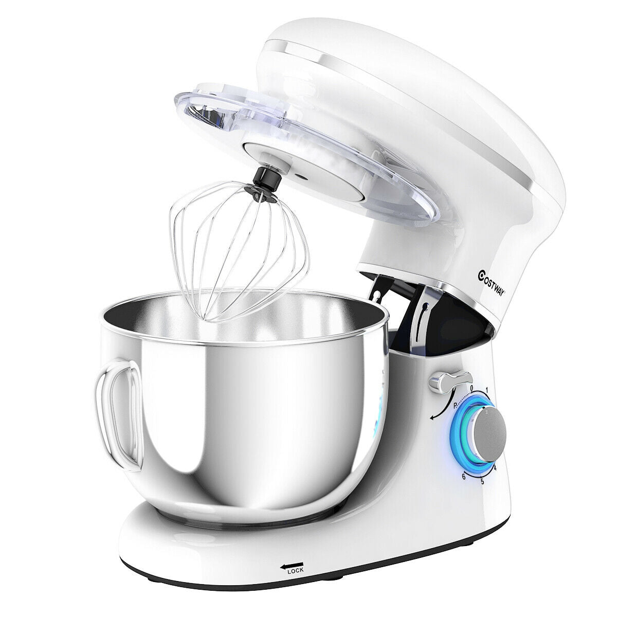 6.3 Quart Tilt-Head Food Stand Mixer 6 Speed 660W-White