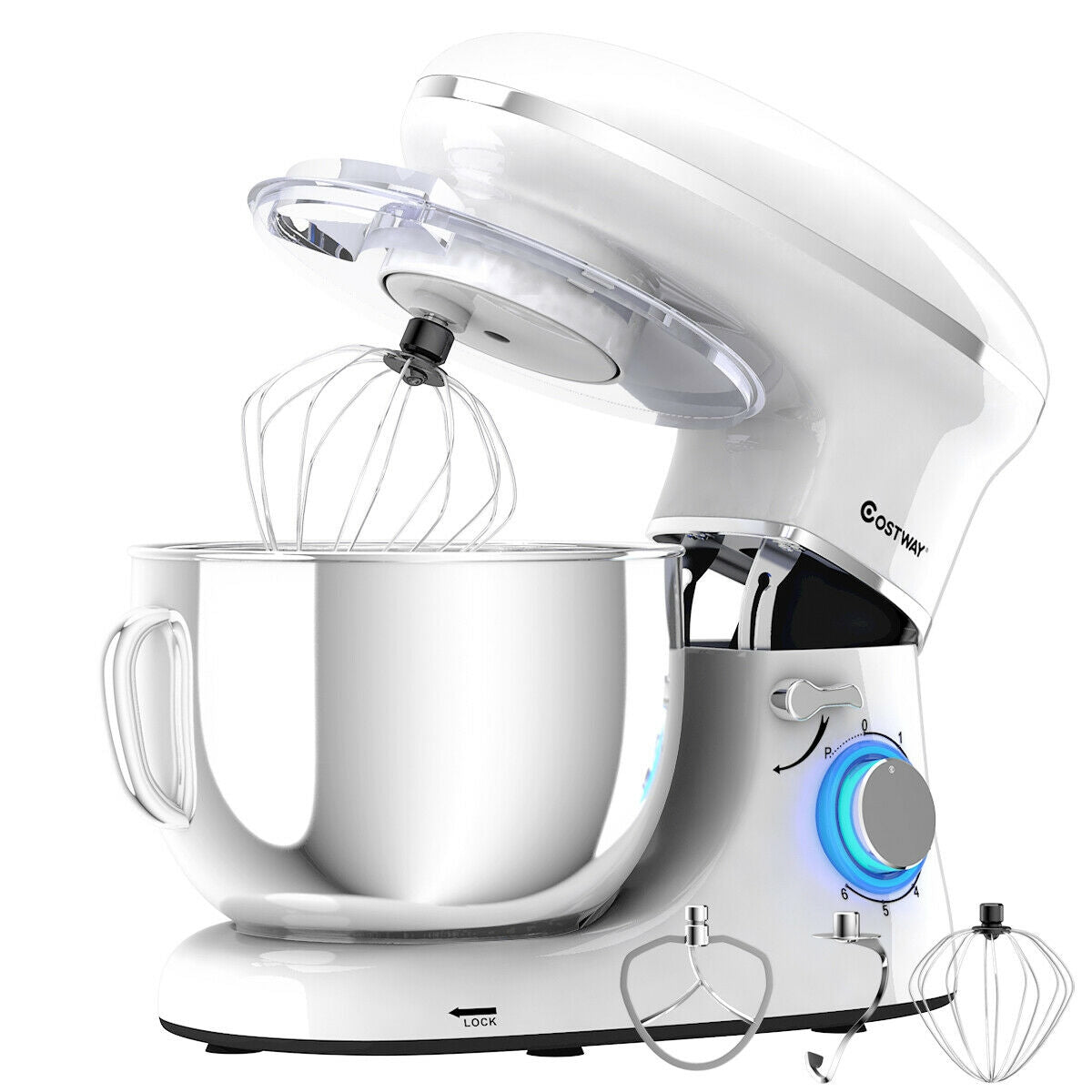 6.3 Quart Tilt-Head Food Stand Mixer 6 Speed 660W-White