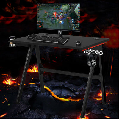 Ergonomic PC Computer Gaming Desk with Cup Holder/Headphone HookÂ 