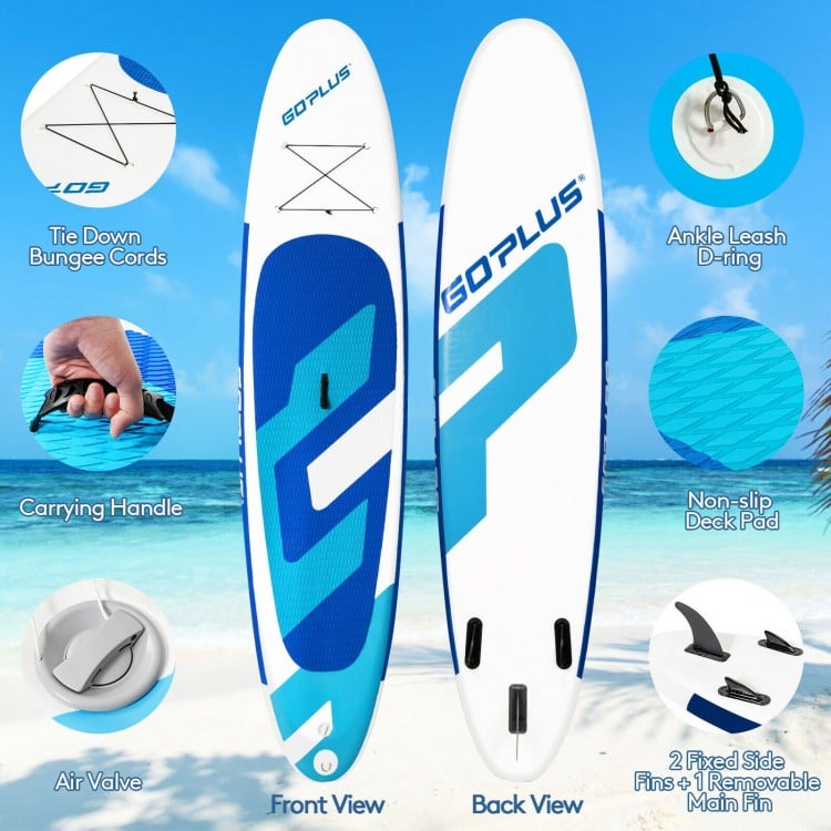 10 Feet Inflatable Stand Up Paddle Board 6 Inch Thick with Accessory Pack