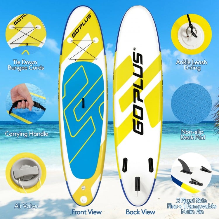 10 Feet Inflatable Stand Up Paddle Board 6 Inch Thick with Accessory Pack