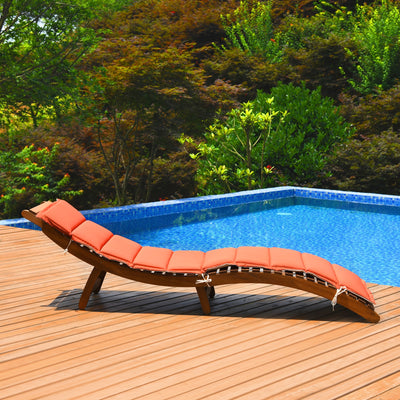 Folding Eucalyptus Outdoor Patio Lounge ChairÂ 