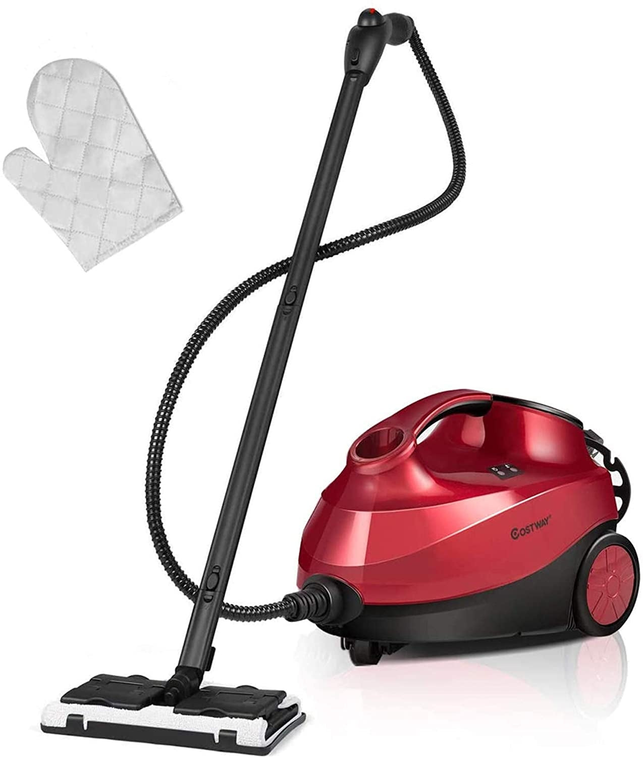 2000W Heavy Duty Multi-purpose Steam Cleaner Mop with Detachable Handheld Unit-Red