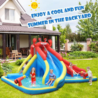 Inflatable Water Slide Crab Dual Slide Bounce House without BlowerÂ 