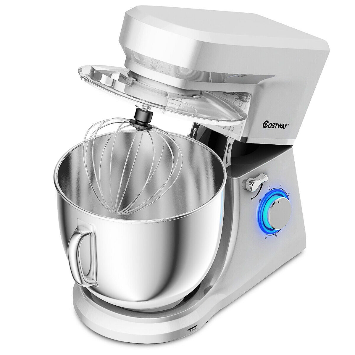 7.5 Qt Tilt-Head Stand Mixer with Dough Hook-Silver