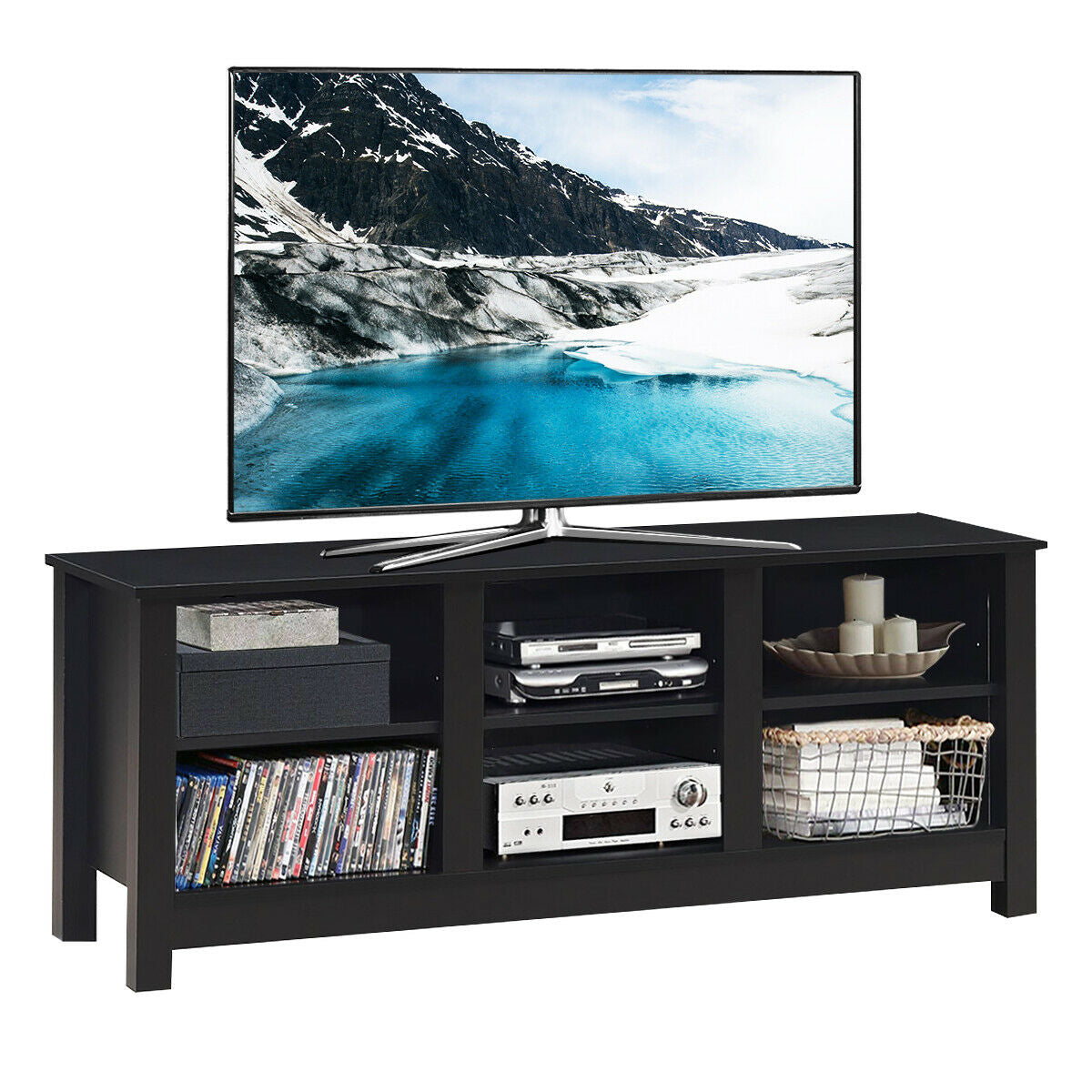 60 Inch  Entertainment TV Stand Cabinet-Black