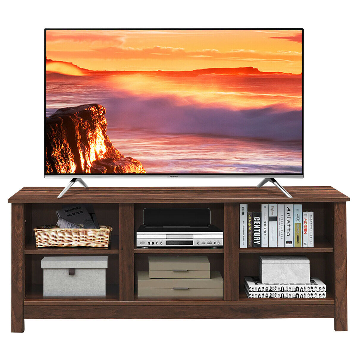 60 Inch  Entertainment TV Stand Cabinet-Brown