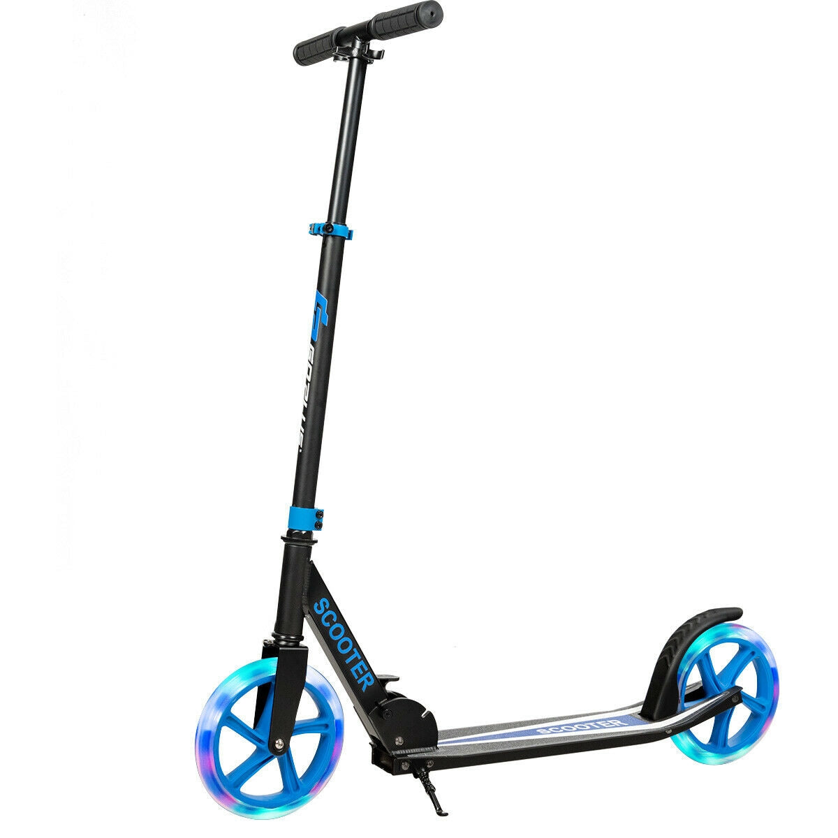 Portable Folding Sports Kick Scooter with LED Wheels-BlueÂ 