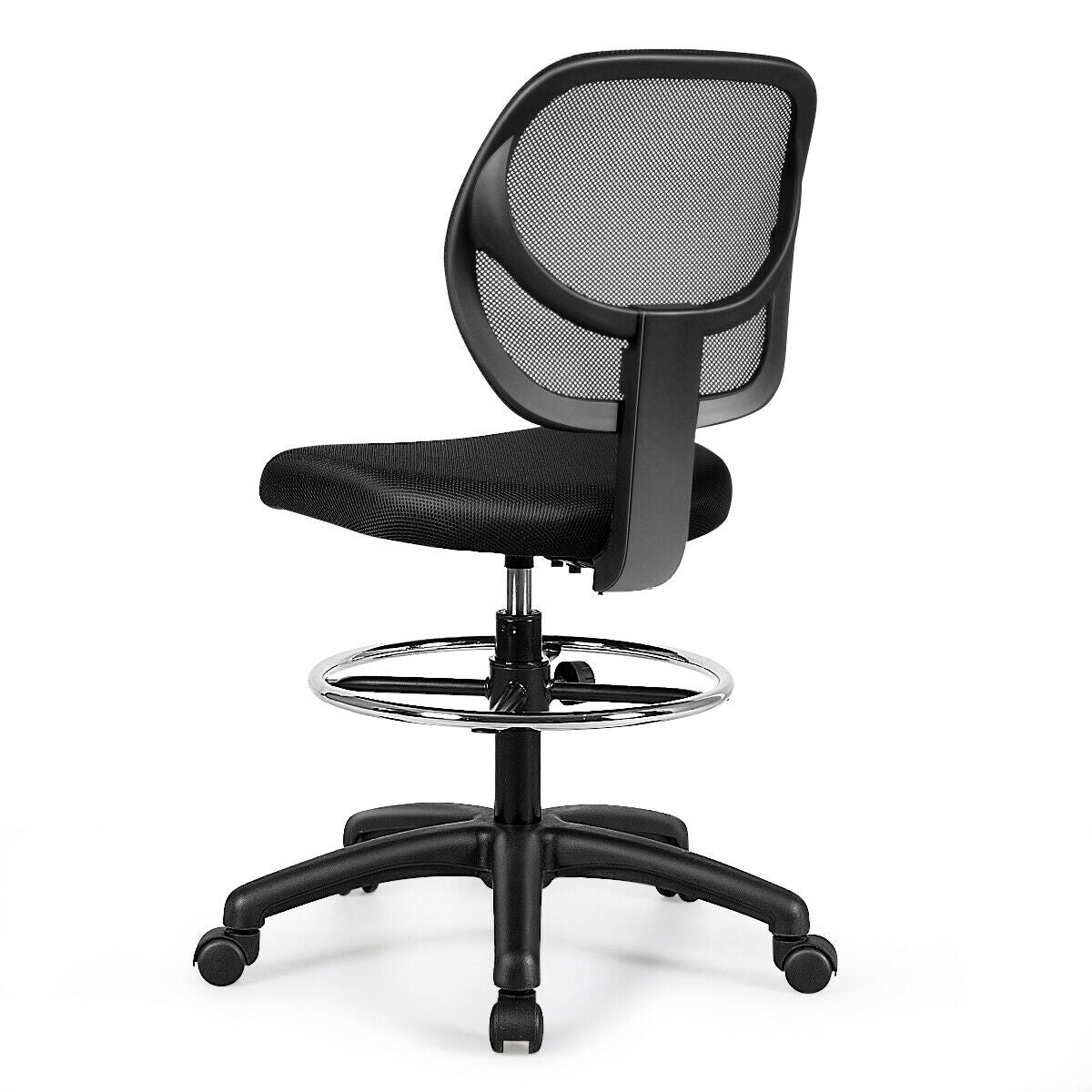 Adjustable Height Mid Back Mesh Drafting Office ChairÂ 