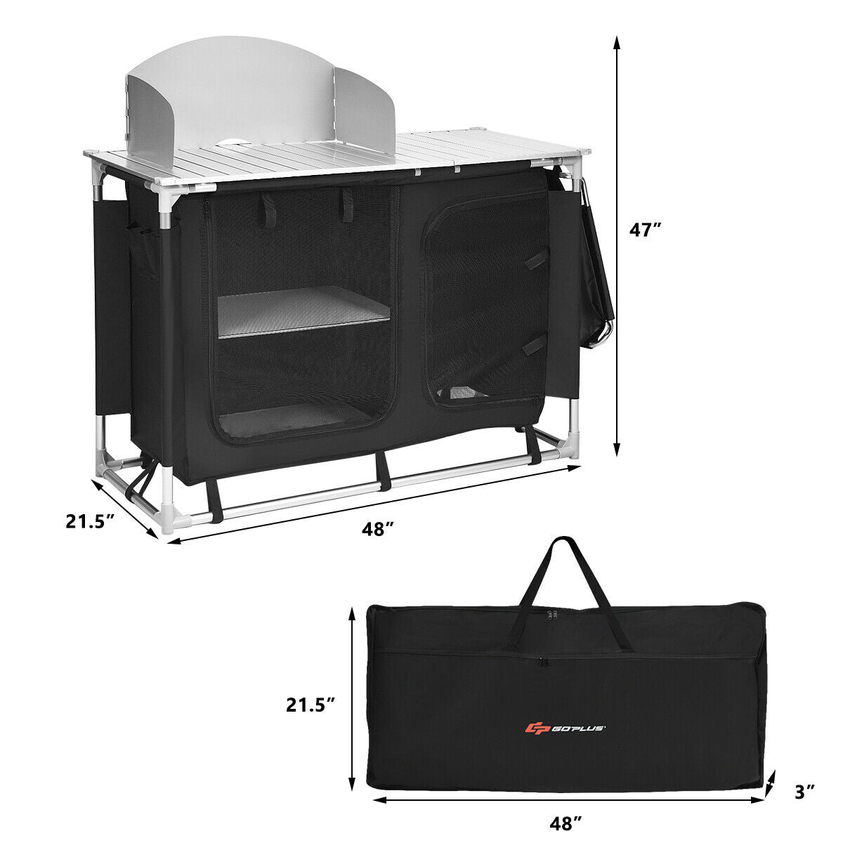 Portable Camp Kitchen and Sink Table