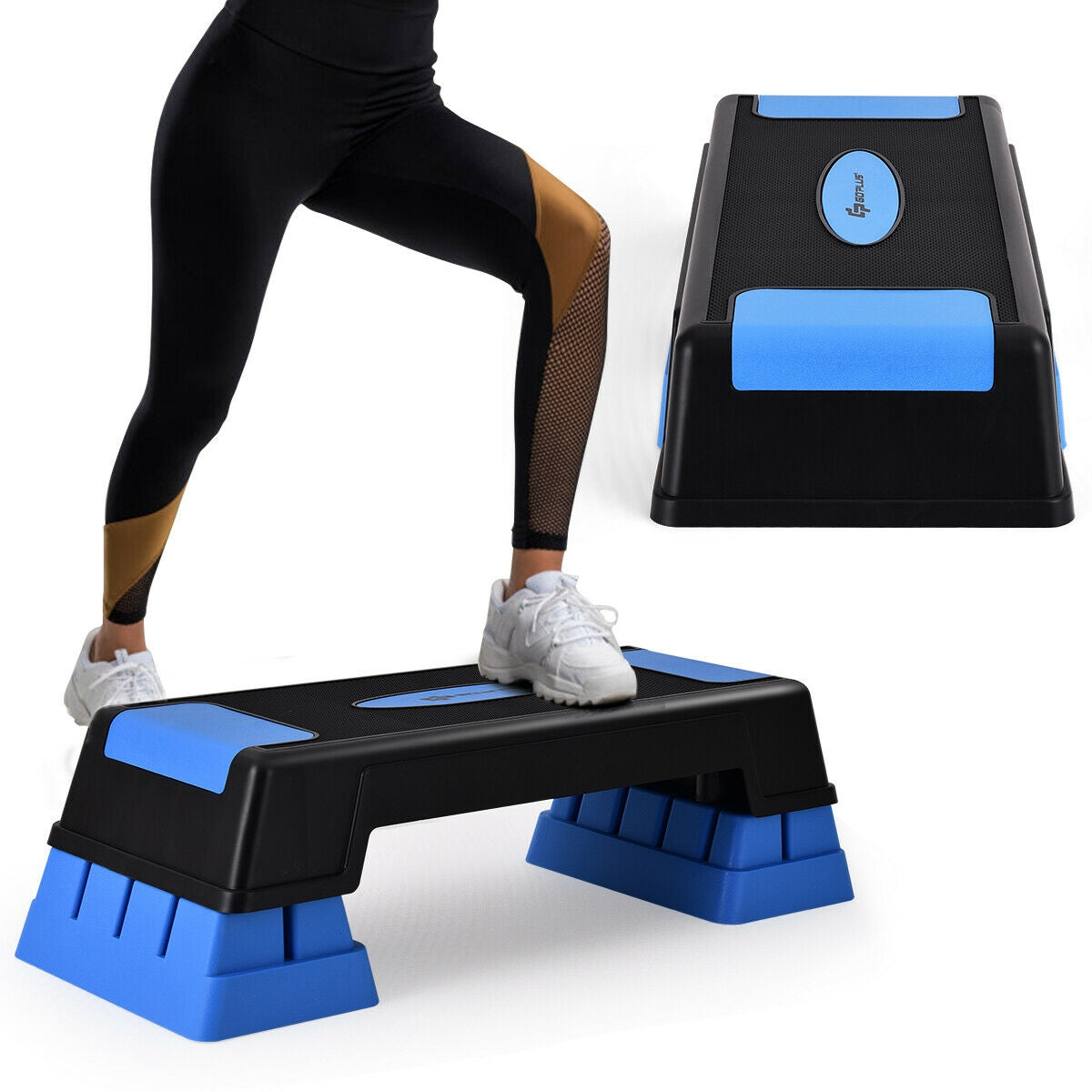 Aerobic Exercise Stepper Trainer with Adjustable Height-BlueÂ 