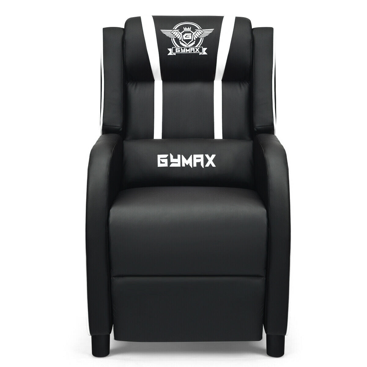 Massage Racing Gaming Single Recliner Chair-White