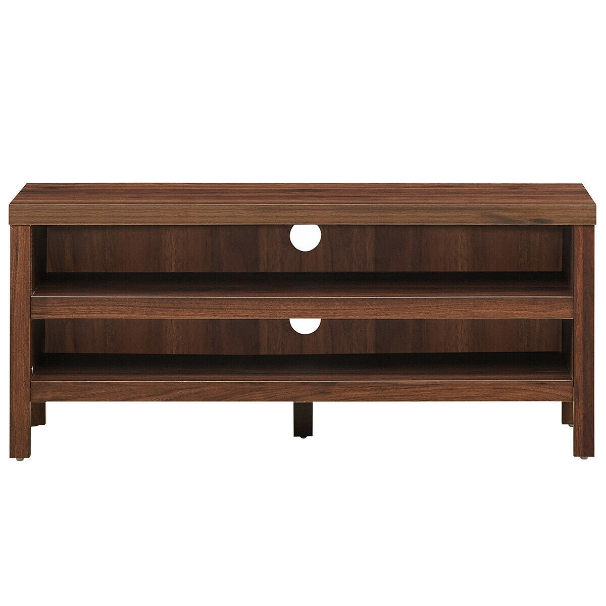 3-Tier TV Stand Console Cabinet for TV's up to 45 Inch with Storage Shelves-Walnut