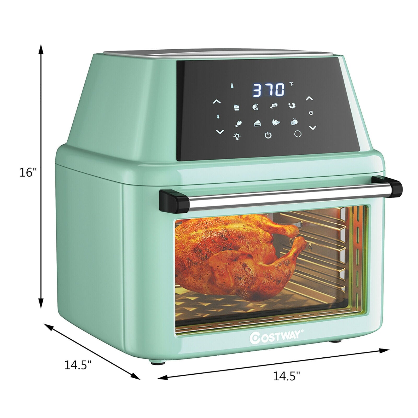 19 qt Multi-functional Air Fryer Oven 1800 W Dehydrator Rotisserie-Green