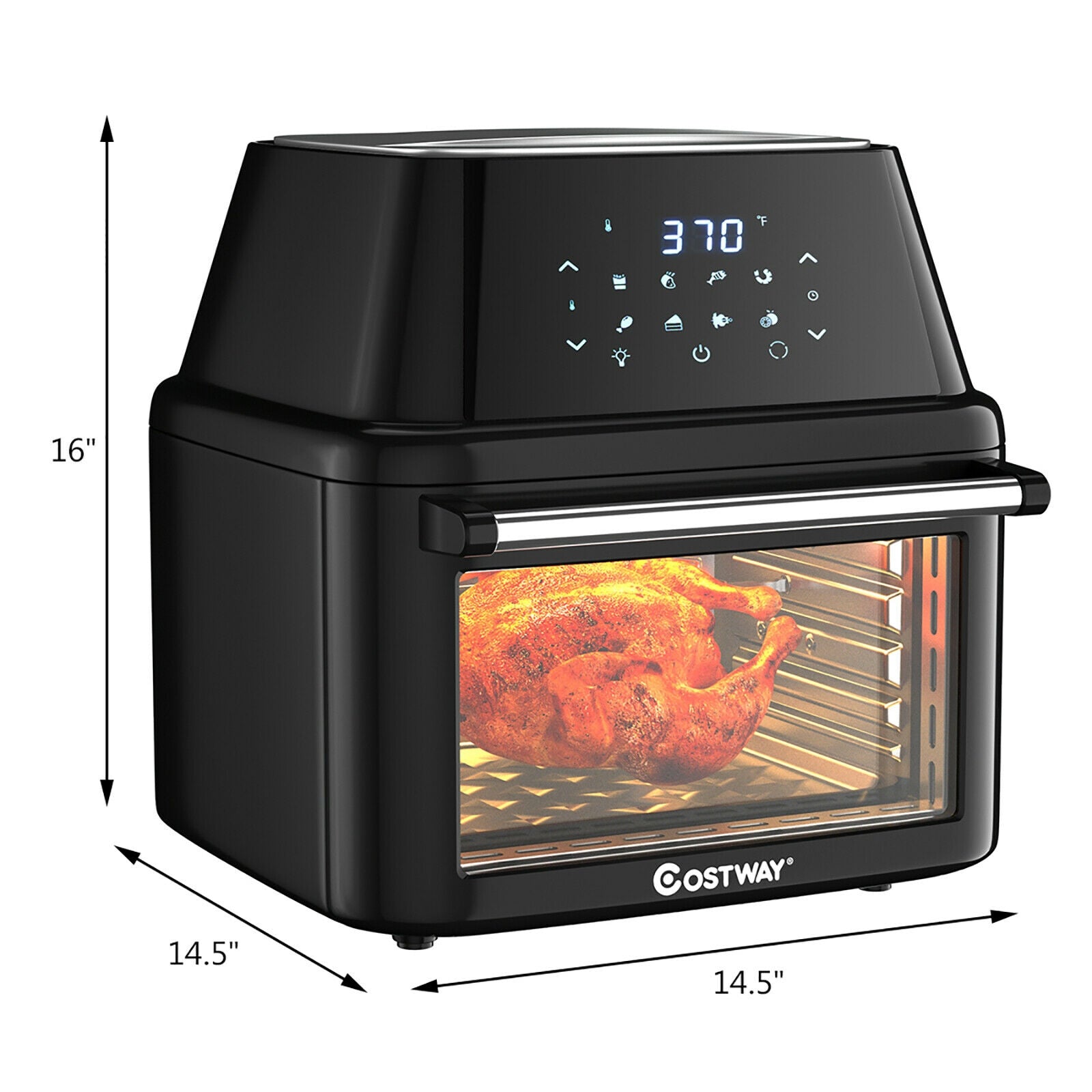 19 qt Multi-functional Air Fryer Oven 1800 W Dehydrator Rotisserie-BlackÂ 