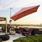 10 ft 360 Degree Tilt Aluminum Square Patio Offset Cantilever Umbrella without Weight Base-Brick red