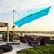 10 ft 360 Degree Tilt Aluminum Square Patio Offset Cantilever Umbrella without Weight Base-Blue