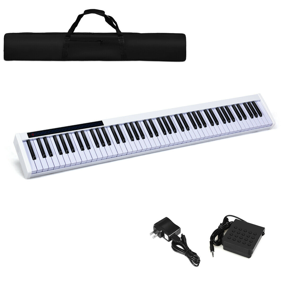 88-Key Portable Electronic Piano with Voice Function-WhiteÂ 