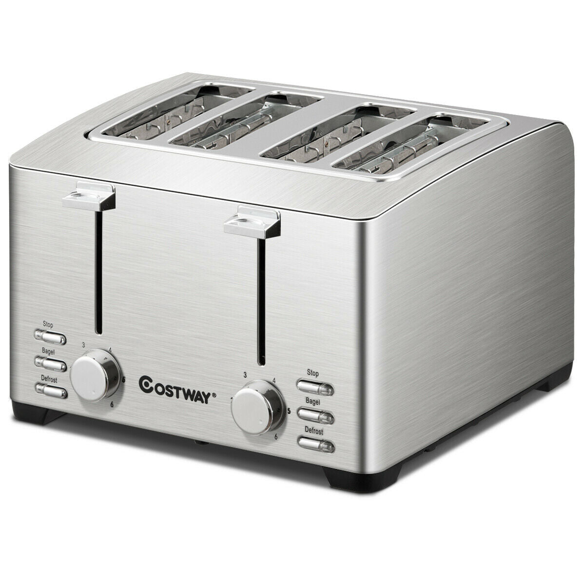 Extra-Wide Slot Stainless Steel 4 Slice Toaster