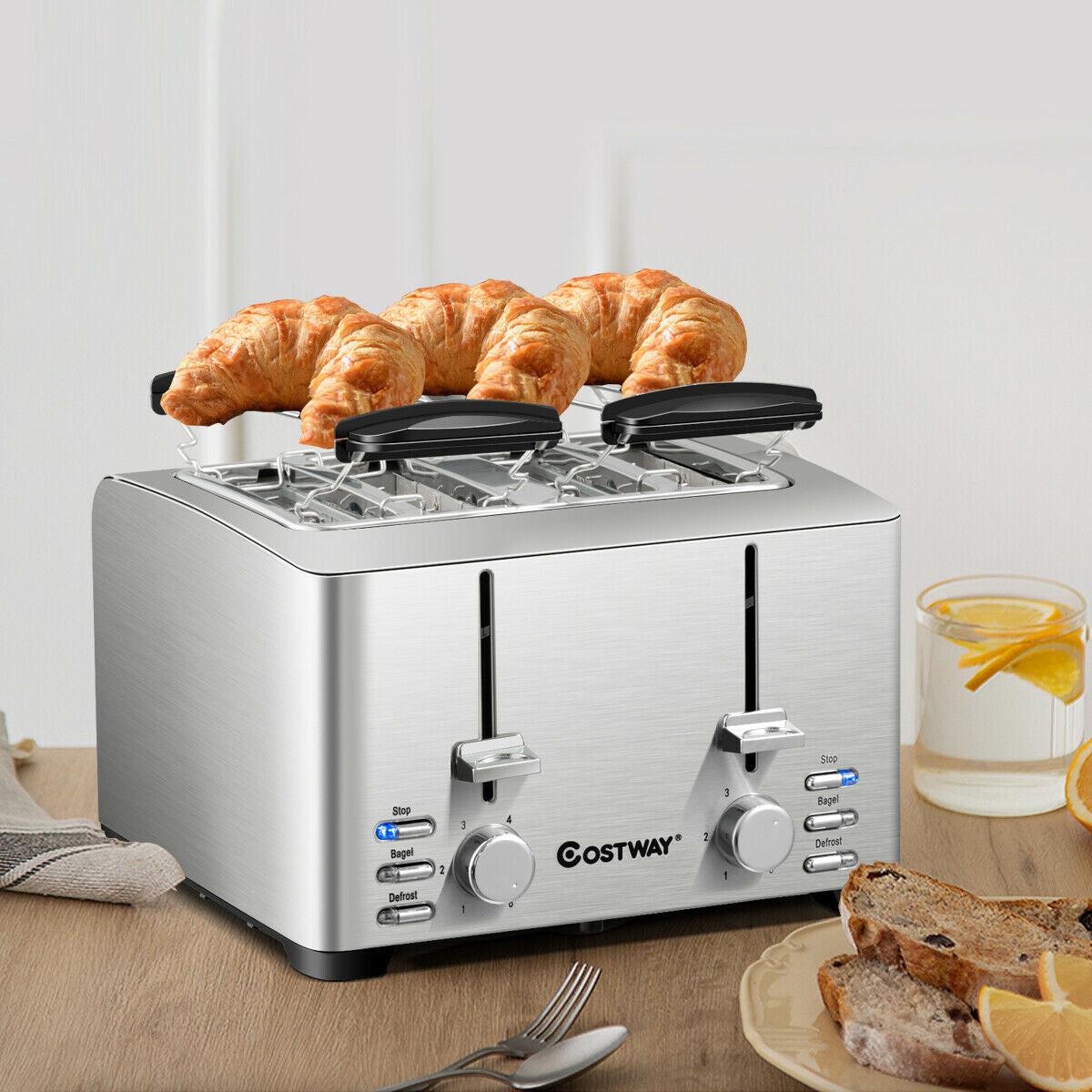 Extra-Wide Slot Stainless Steel 4 Slice ToasterÂ 