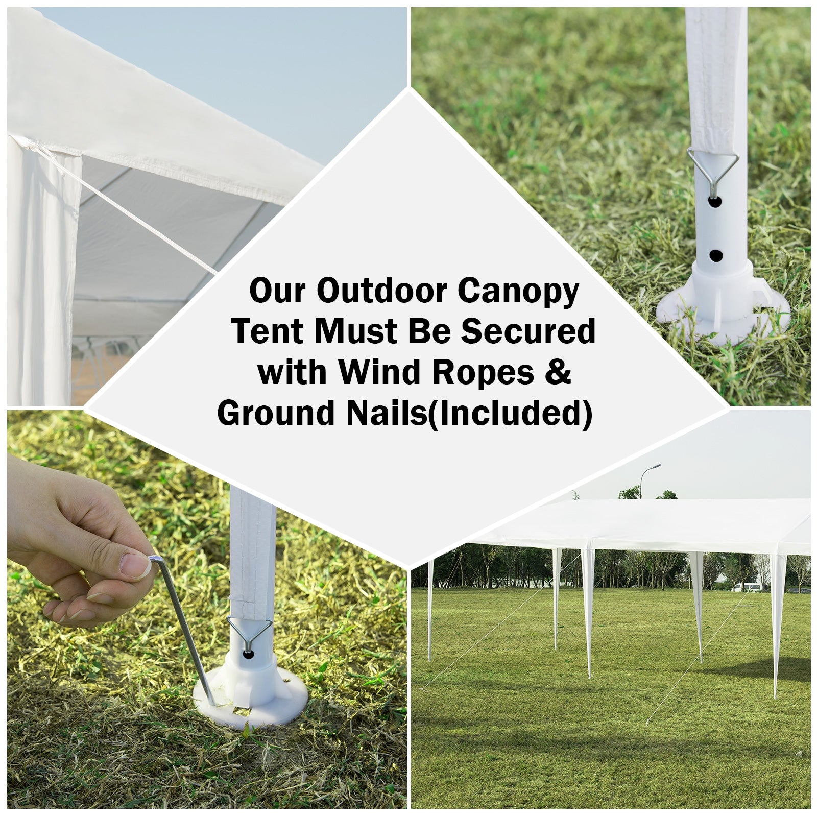 10 x 20 Feet Waterproof Canopy Tent with Tent Peg and Wind Rope