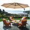 11 Feet Patio Offset Cantilever Umbrella 360Â° Rotation Aluminum Tilt-Beige