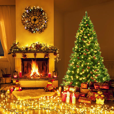 6.5 Feet Pre-lit Hinged Christmas Tree with LED LightsÂ 