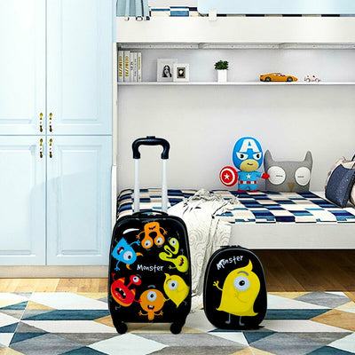 2 Pieces Kids Luggage Set 12 Inch Backpack and 16 Inch Rolling SuitcaseÂ 