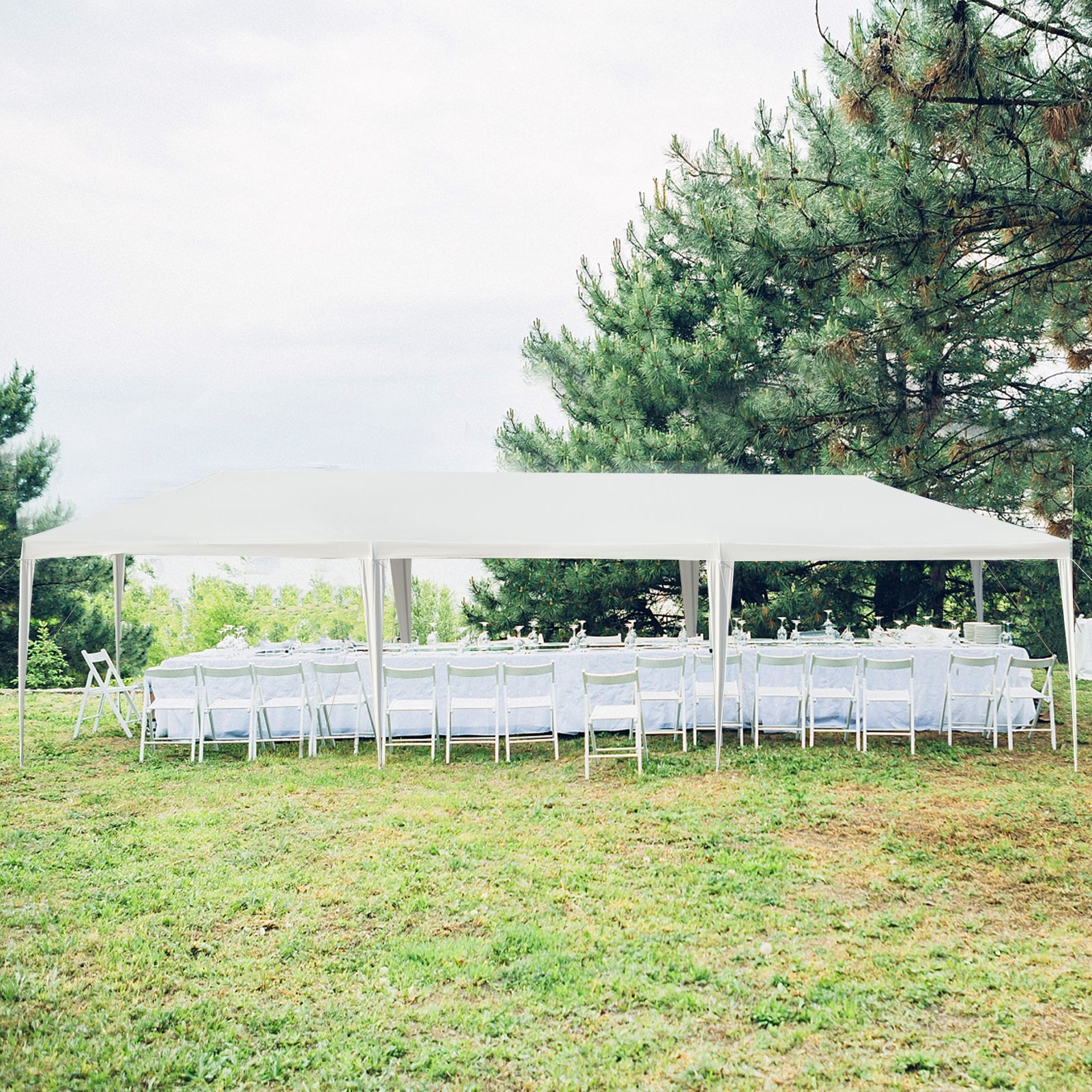 10 x 30 Feet Canopy Tent with 5 Removable Sidewalls for Party Wedding