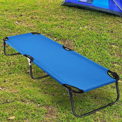 Outdoor Folding Camping Bed for Sleeping Hiking Travel-BlueÂ 