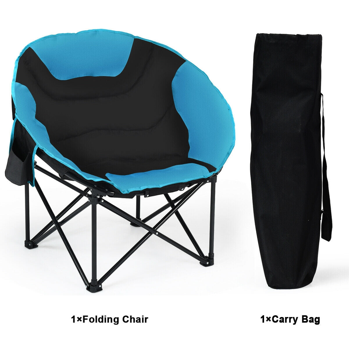 Moon Saucer Steel Camping Chair Folding Padded Seat