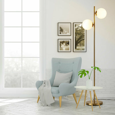 65 Inch LED Floor Lamp with 2 Light Bulbs and Foot Switch-GoldenÂ 