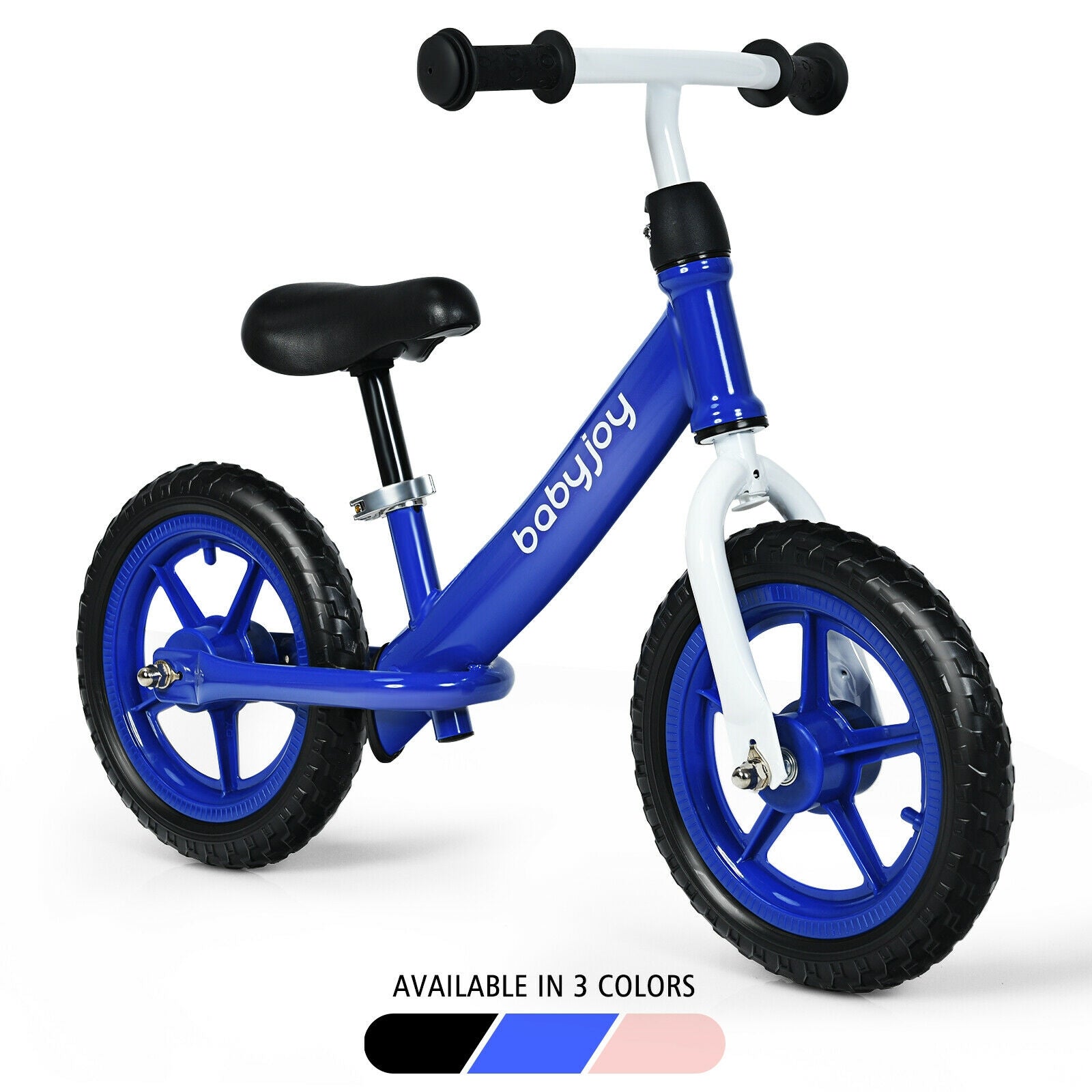 12 Inch Kids Balance No-Pedal Ride Pre Learn Bike with Adjustable Seat-Blue