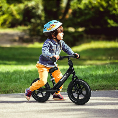 12 Inch Kids Balance No-Pedal Ride Pre Learn Bike with Adjustable Seat-BlackÂ 