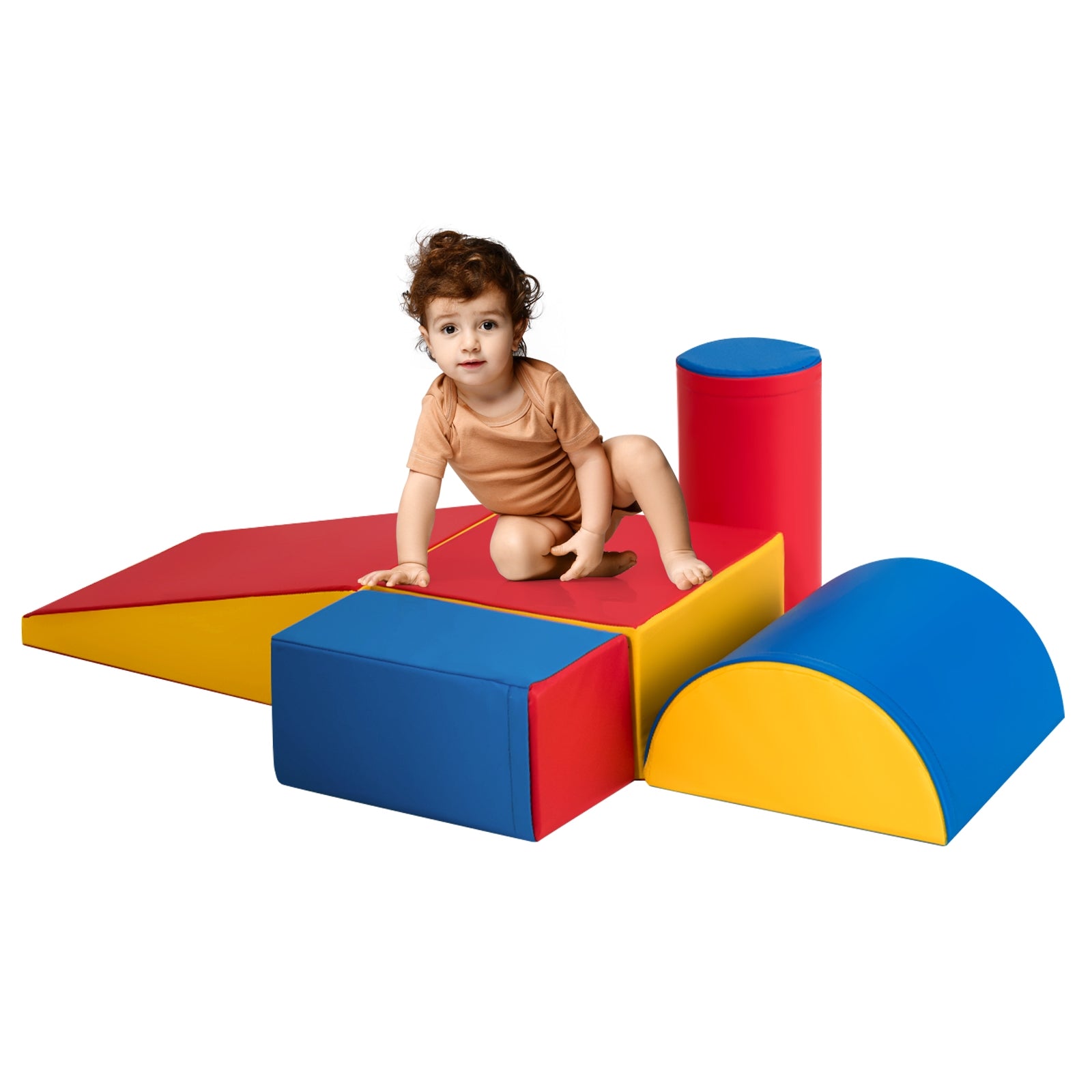 5-Piece Set Climb Activity Play Safe Foam Blocks-RedÂ 