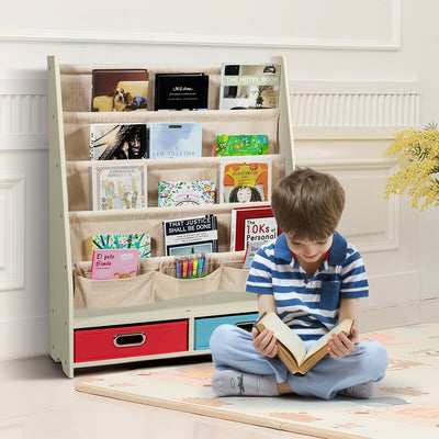 Kids Book and Toys Organizer Shelves-BeigeÂ 