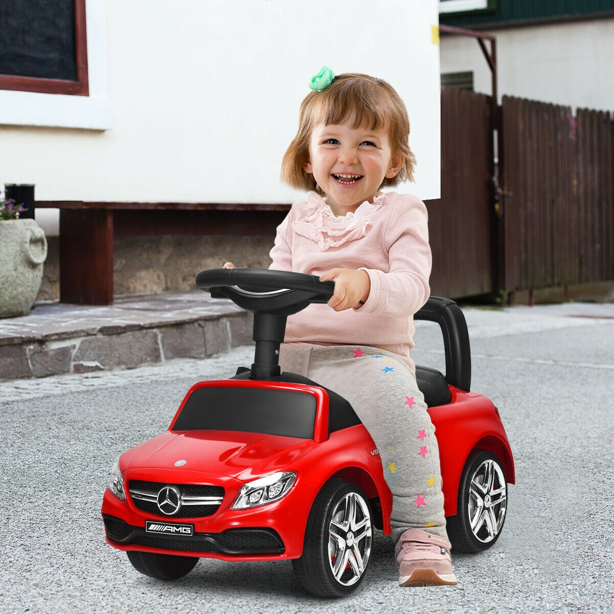 Mercedes Benz Licensed Kids Ride On Push Car-RedÂ 