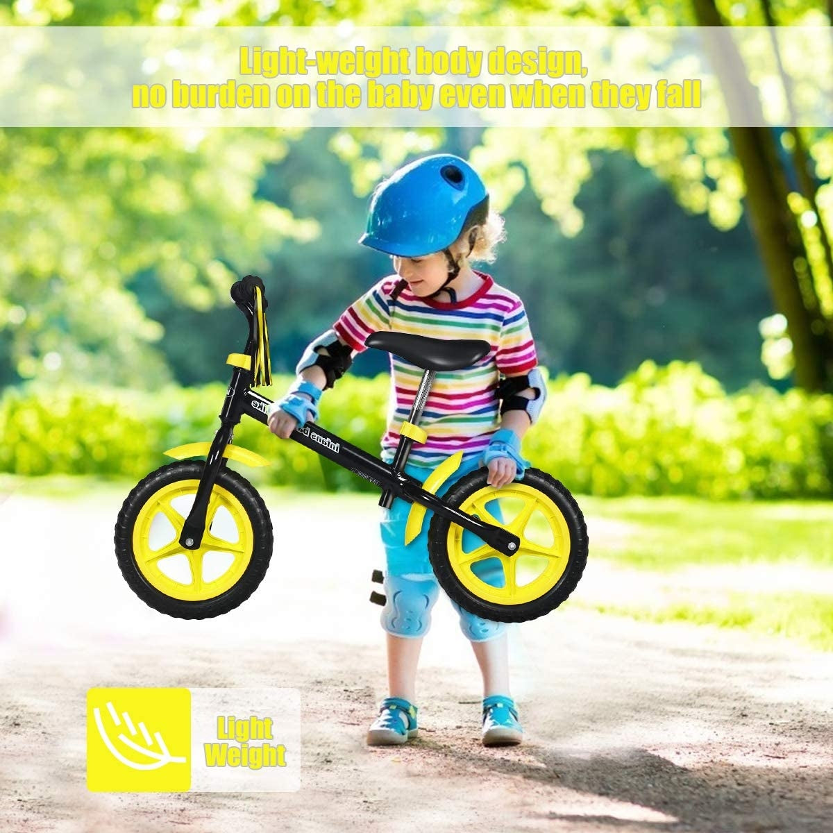 Adjustable Lightweight Kids Balance Bike-YellowÂ 