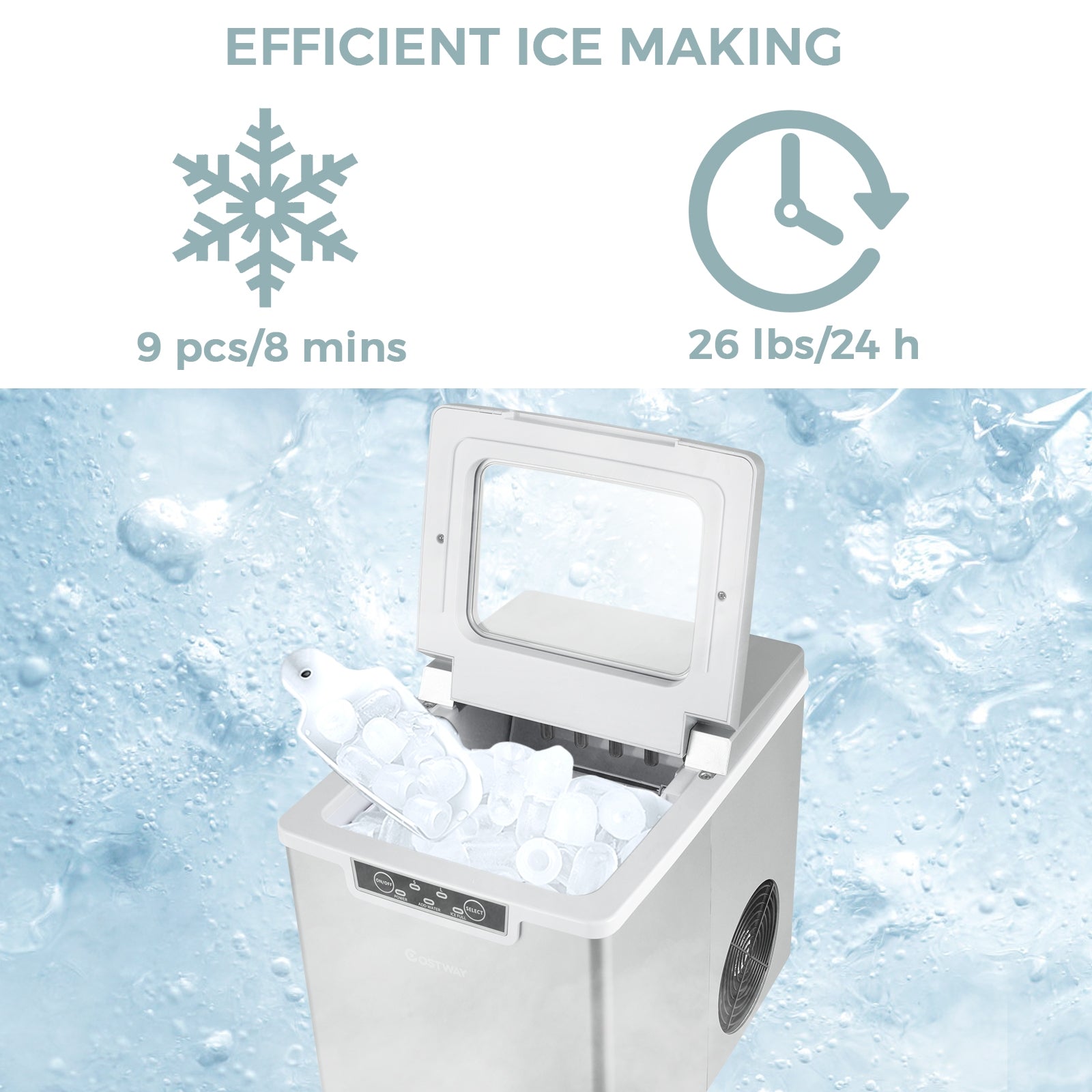 26Lbs/24H Portable Ice Maker Machine Countertop