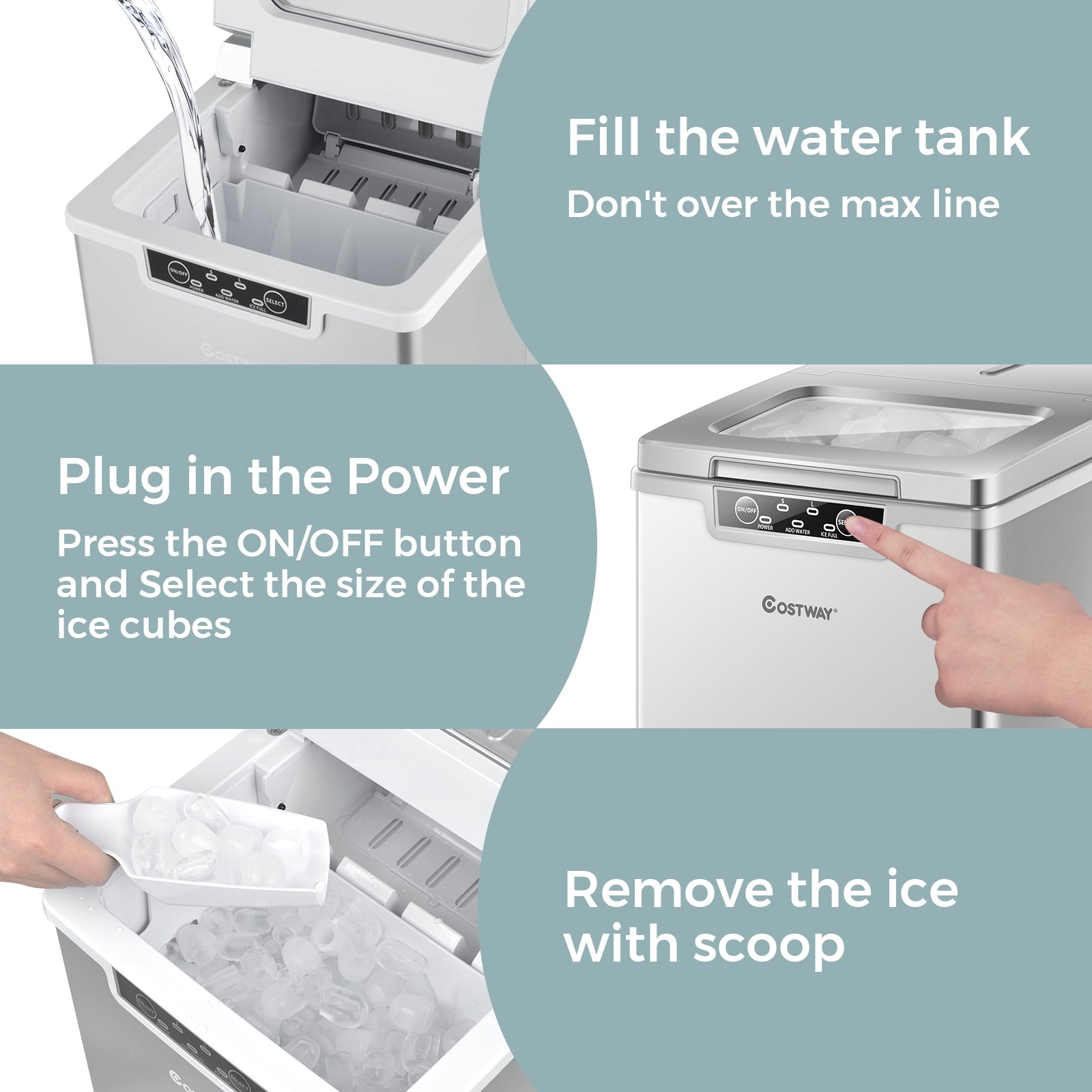 26Lbs/24H Portable Ice Maker Machine Countertop