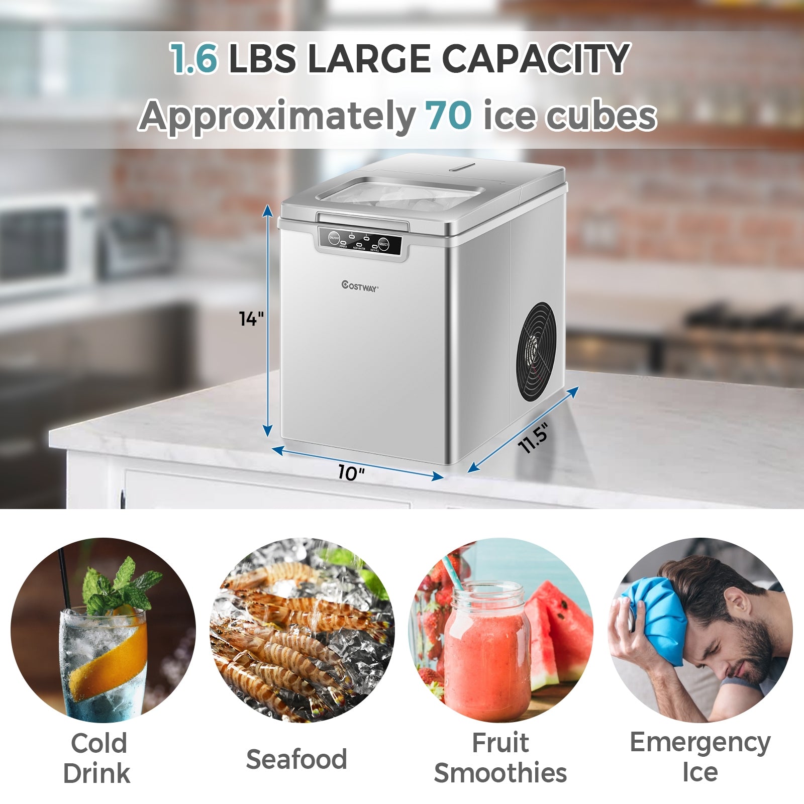 26Lbs/24H Portable Ice Maker Machine Countertop