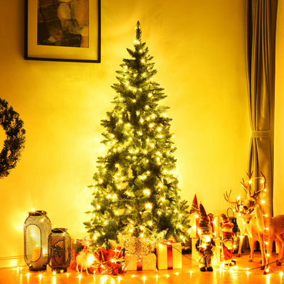 Pre-Lit Artificial Half National Christmas Tree with 8 Flash Modes-6 ftÂ 