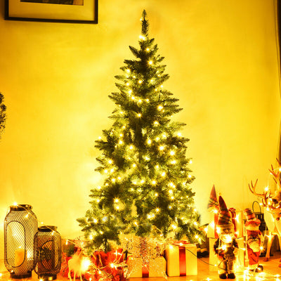 Pre-Lit Artificial Half National Christmas Tree with 8 Flash Modes-5 ftÂ 