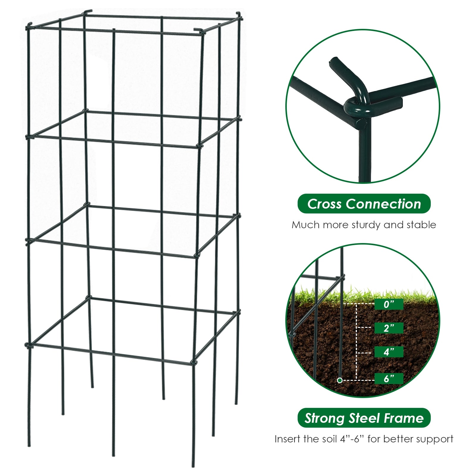 4 Pack Garden Trellis for Climbing Plants for Flower Vegetable